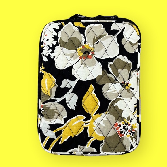 Vera Bradley Tablet Sleeve Yellow Black Dogwood Print - Picture 2 of 8